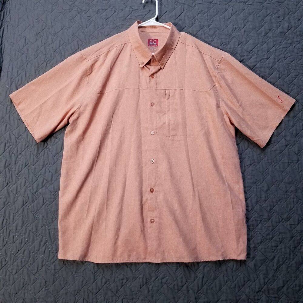 Red Hook Lure Clothing Shirt Mens XXL Red Button Up Short Sleeve Collared Dark